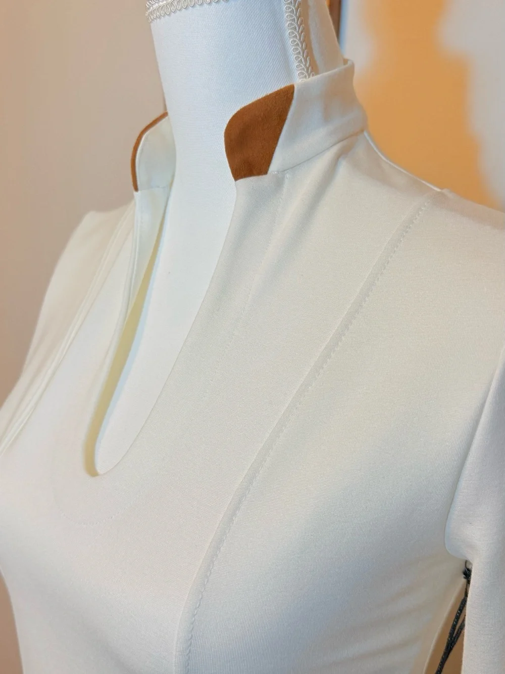 Cream Long-Sleeve Fitted Sheath Dress - Picture 2 of 6